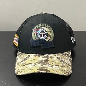 New Era NFL Tennessee‎ Titans Camo Trucker Hat Mens 9FORTY Black Snapback